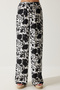 Women's Vibrant White Patterned Flowing Viscose Palazzo Trousers EN00606 - 4