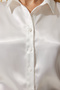 Women's Light Cream Light Flowing Satin Surface Shirt DD00990 - 6