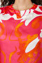 Red Satin-Finish Ethnic Patterned Evening Dress TCTSS23DB00028 - 5