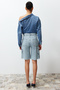 Light Blue Cargo Pocket High Waist Denim Bermuda Twoss24Sr00091 - 4