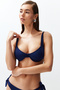Lacivert Balkonet Kaplı Basic Bikini Üstü TBESS24BU00121 - 3