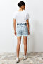 Açık Mavi Beli Lastikli Denim Şort TWOSS24SR00057 - 6
