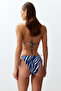Zebra Desenli Aksesuarlı Brazillian Normal Bel Bikini Altı TBESS24BA00135 - 5