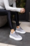 GİRLYA WOMEN'S GREY REAL SUEDE 6 CM SOLE HEIGHT SNEAKER