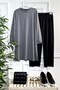 Large Size Tuana Striped Corded Full Flexible Double Set - Gray