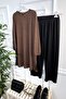 Large Size Tuana Striped Corded Full Flexible Double Set - Brown - 4