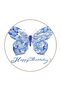 Blue Butterfly Patterned Modern Decorative Carpet 3660 - 2