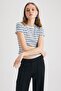 Fitted Square School Striped T-Shirt N9536az23sp