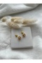 Pink Quartz Stone Handmade Gold Ball Earrings - 5