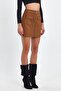 Pocket Detail Suede Skirt - 4