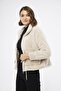 Women's Zippered Short Plush Coat - 4