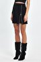 Lace Detail Suede Skirt - 2