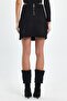 Lace Detail Suede Skirt - 8