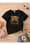 STYLE-X BEAR PRINTED CYCLING NECK 100% COTTON CHILDREN'S T-SHIRT - 3