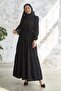 تنورة مجمعة بحزام - أسود - 4