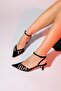 LİEDE Black Patent Leather Women's Pointed Toe Thin Heeled Shoes - 2