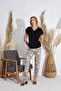 Women's Short Sleeve Black Pajamas Set C7T9N551