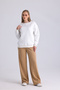 Flat Wide Collar Long Sleeve Fillet Pocket 3 Thread Unisex Loose Cut Sweatshirt - 3