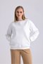 Flat Wide Collar Long Sleeve Fillet Pocket 3 Thread Unisex Loose Cut Sweatshirt - 6