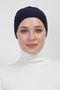 Practical Seamless Tied Non-Slip Hijab Bonnet-navy blue - 3