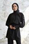 Stone Detailed Balloon Sleeve Double Satin Set - Black - 2