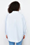 Blue Oversize Woven Shirt Tbbss24Ax00012 - 6