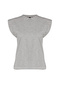 Çok Renkli %100 Pamuk Çizgili Vatka Görünümlü Basic Bisiklet Yaka Örme T-Shirt TWOSS20TS0021 - 7