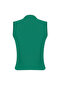 Green Zero Sleeve Gathered Body Fitted Flexible Knitted Blouse TWOSS24BZ00486 - 8