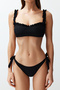 Siyah Fırfırlı Bralette Kaplı Regular Normal Bel Bikini Takımı TBESS24BT00101 - 4