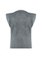 Antrasit*001 Soluk Efektli %100 Pamuk Vatka Görünümlü Basic Bisiklet Yaka Örme T-Shirt TWOSS20TS0021 - 10