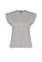 Çok Renkli %100 Pamuk Çizgili Vatka Görünümlü Basic Bisiklet Yaka Örme T-Shirt TWOSS20TS0021 - 9