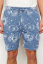 Men's Ecru-Blue Printed Regular Fit Couple/Double Knitted Shorts Pajama Set Tmnss24Pt00018 - 5