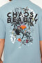 Oversize Blue Printed Cotton T-Shirt - TMNSS21TS2037 - 5