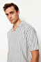 Lacivert Regular/Normal Kesim Çizgili Dokulu Polo Yaka T-shirt TMNSS24PO00035 - 2