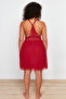 Bordo Dantel ve Sırt Detaylı Örme Gecelik TBBSS24CH00017 - 6