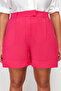 Pink Pleated Woven Shorts Tbbss24Ap00009 - 4