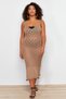 Mink Color Hair Knit Detailed V-Neck Knitwear Beach Dress - TBBSS24AH00097 - 2