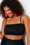 Siyah Straplez İp Askılı Büyük Beden Bikini Üstü TBBSS23CT00013 - 3