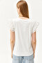 Women's Ecru Sleeve Pleated Knitted Viscose Blouse BLZ-19002554 - 8