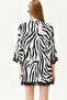 Women's Zebra Black Tasseled Loose Knitted Kimono KMN-00000056 - 7