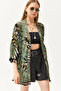 Women's Palm Green Tasseled Loose Knitted Kimono KMN-00000056