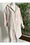 Women's Large Size Hooded Oversize Light Beige Cotton Trench Coat 2002 - 2