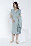 Women's Dressing Gown Front Buttoned Maternity and Maternity Nightgown Set - 4