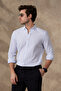 Men's Shirt Striped Cotton Linen Modern Slim Fit Shirt - 3