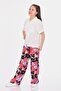 Viscose Relaxed Fit Wide Leg Patterned Girls' Trousers - 6