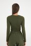 Cotton Round Neck Blouse Khaki - 3