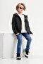 Hooded Zippered Double Pocket Lined Boys' Raincoat