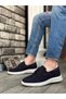 BA0337 Genuine Nubuck Leather Inside and Outside Classic Navy Blue Casual Men's Shoes - 2