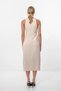 Women's Buttoned Midi Vest Dress Stone - 3