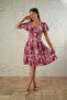 Women's Sublimated Printed Front Pleated Mini Dress - 2